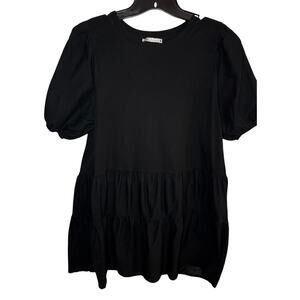 Zara Cotton Tiered Short Sleeve Dress